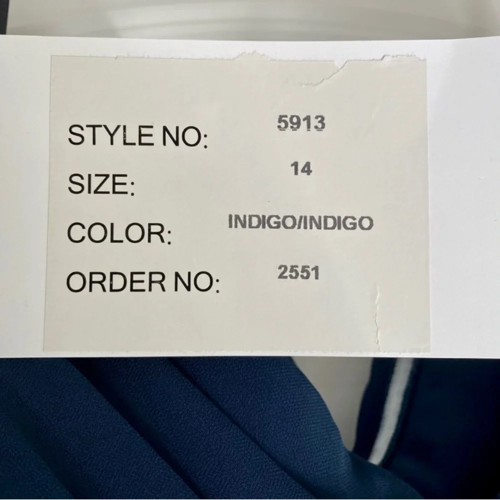 Hayley Paige Bridesmaid Dress Style 5913 Indigo Size 14, NWT